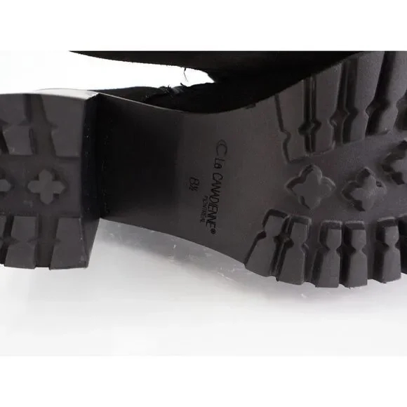 La Canadienne Parkera Waterproof Lug Boot Womens 8.5 Black Suede Lace Up Bootie